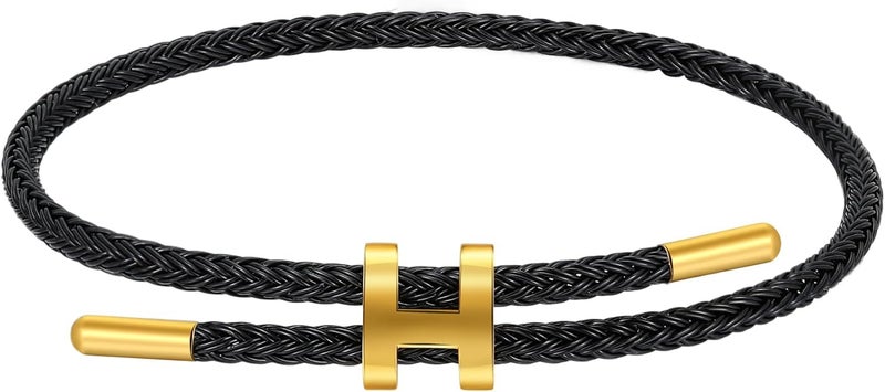 AIMADE Store Bracelets for Women Adjustable Charm Bracelet, 18k Gold-plated Buckle Design Titanium Steel Wire Rope Women's Gift Jewelry - Image 1
